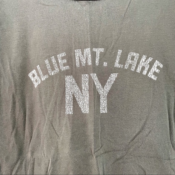 🎯3/$10 Old Navy Blue Mt. Lake NY Green Grey Tee L - Picture 4 of 6